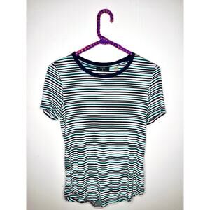 Tahari Cotton Candy Striped Ribbed Baby Tee